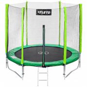 Батут Atleto 252 см с двойными ногами и сеткой